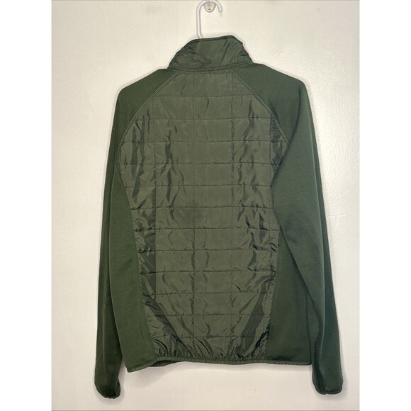 Orvis Full Zip Jacket Mens Medium Mixed Media Olive Green Quilted Lightweight - Picture 2 of 5